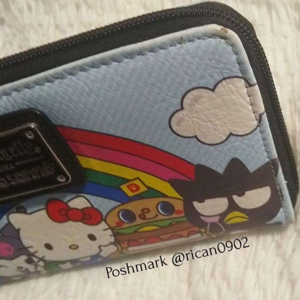 Loungefly Hello Sanrio Characters Rainbow Tote Bag and Wallet - Picture 10 of 15